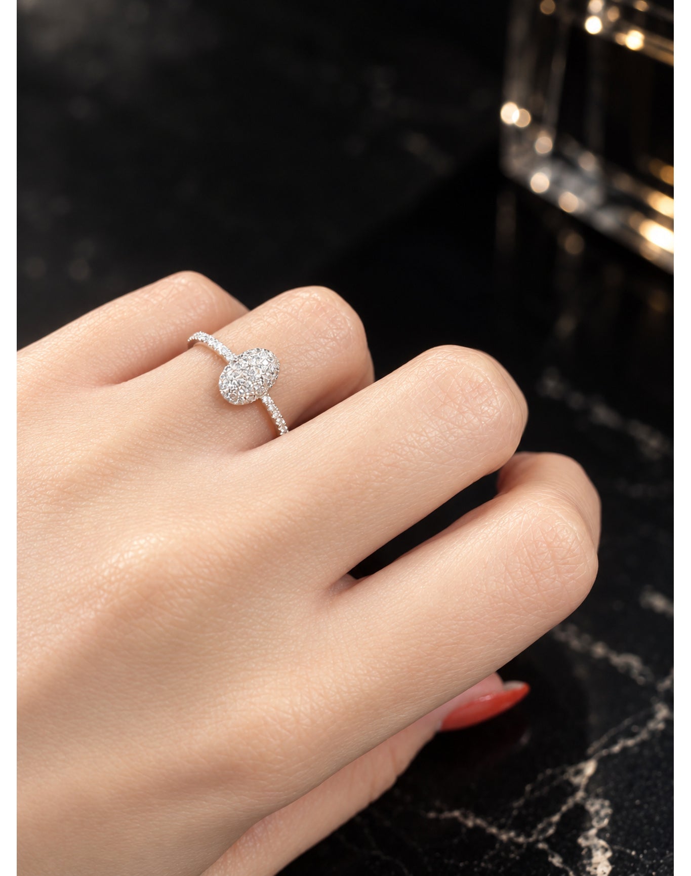 Silver Pave Diamond Stack Ring | Sterling Silver