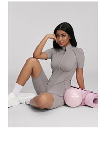 Sleek Shorts Catsuit | Cool Gray