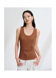 Sleeveless Tank Top | Brown
