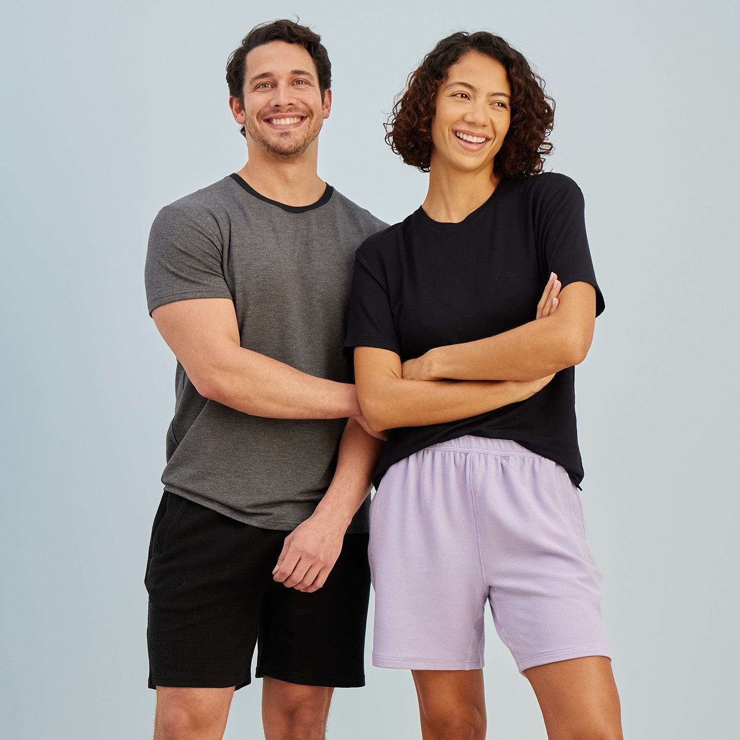 Modal French Terry Lounge Tee | Gray/Black