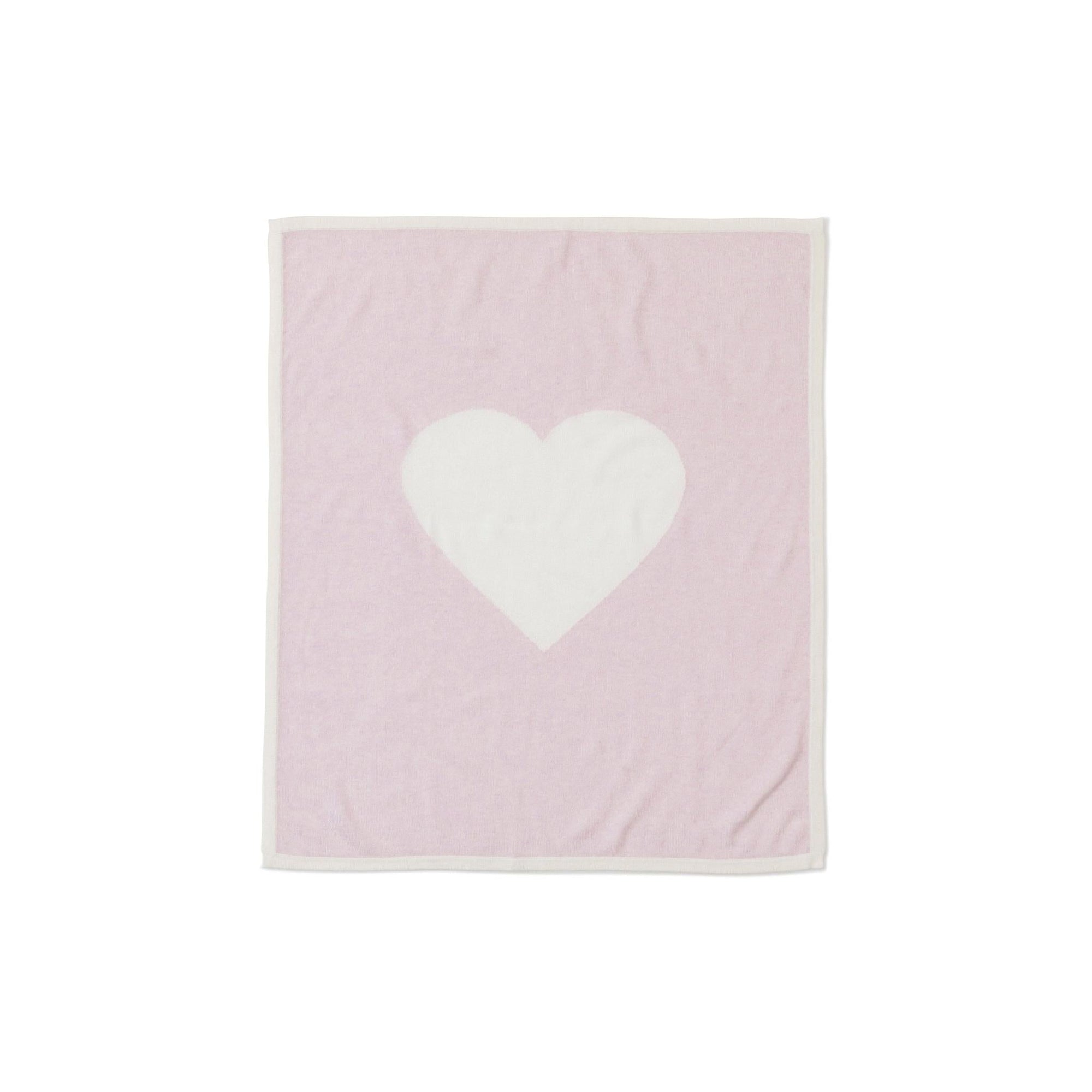 Sofia Cashmere | Baby | Cupid Heart Intarsia Baby Blanket | Ivory/Pink