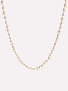 Flat Mariner Chain Necklace | 10K Solid Yellow Gold