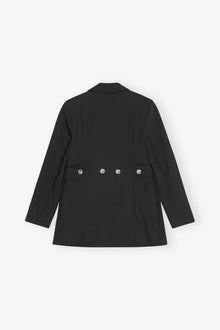Solid Twill Suiting Blazer | Black