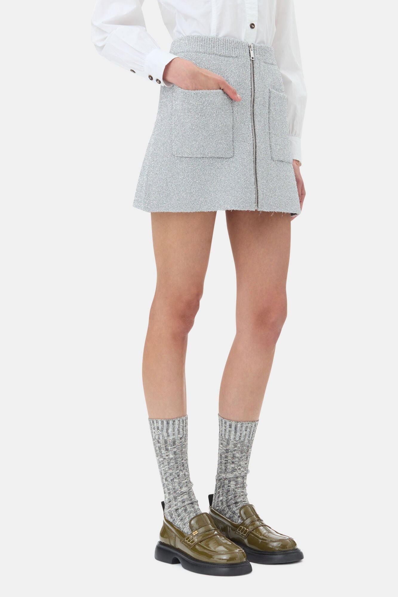 Sparkle Mini Skirt | Silver