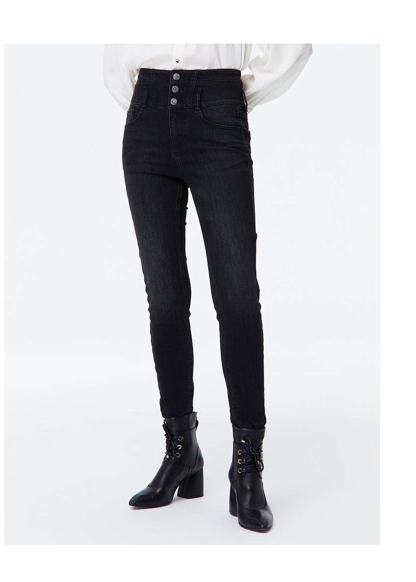Springy Cropped Jeans | Grey