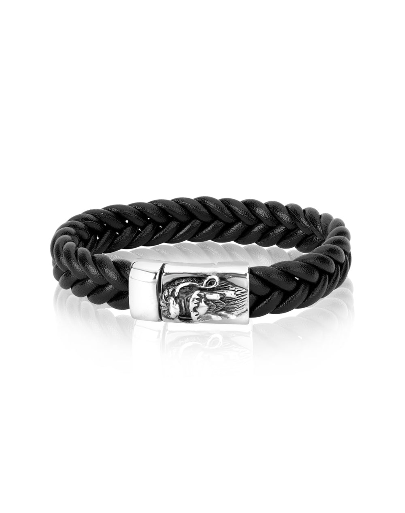 Stainless Leather Bracelet | Steel (V1)