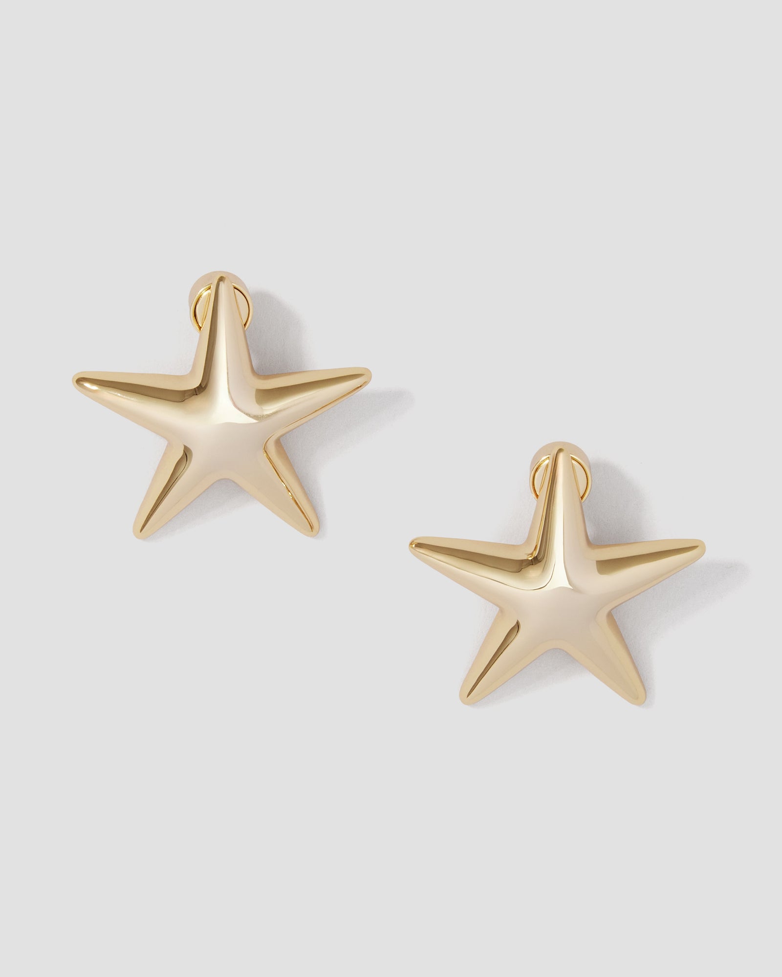 Puffy Star Earrings earring - front view | gold earrings for women
