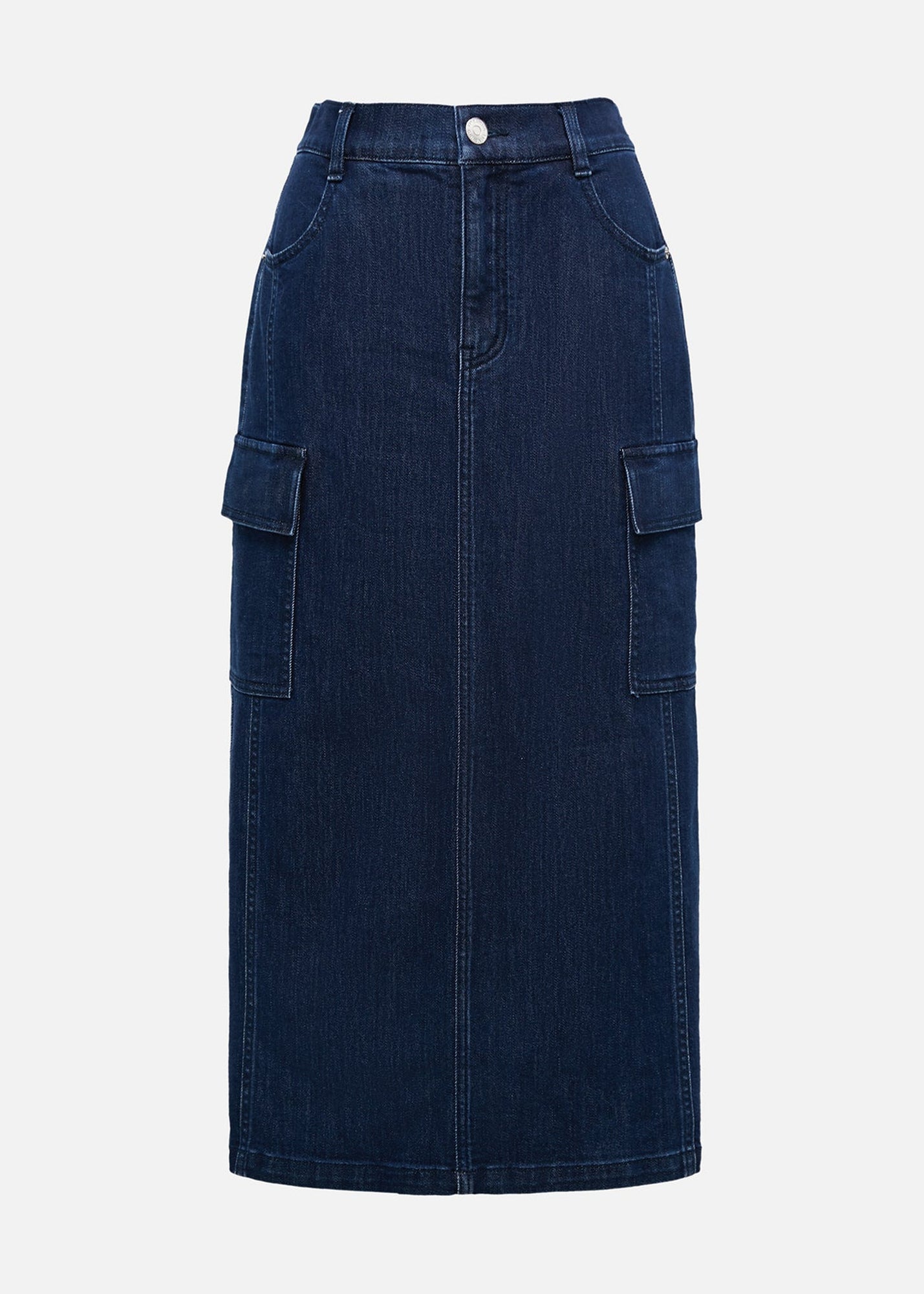 Straight Denim Skirt | Navy