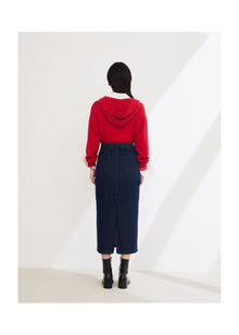 Straight Denim Skirt | Navy