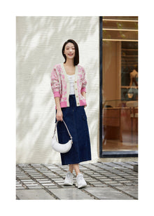 Straight Denim Skirt | Navy