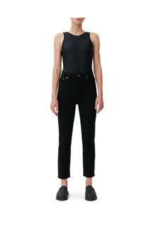 Stretch Cropped Jeans | Black/Black