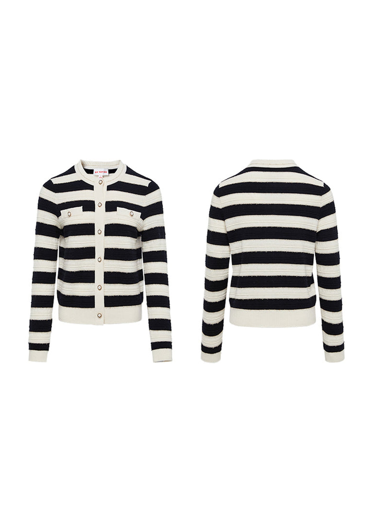 Striped Knitted Cardigan | Black