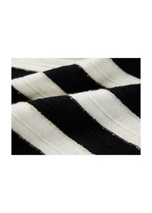 Striped Knitted Cardigan | Black