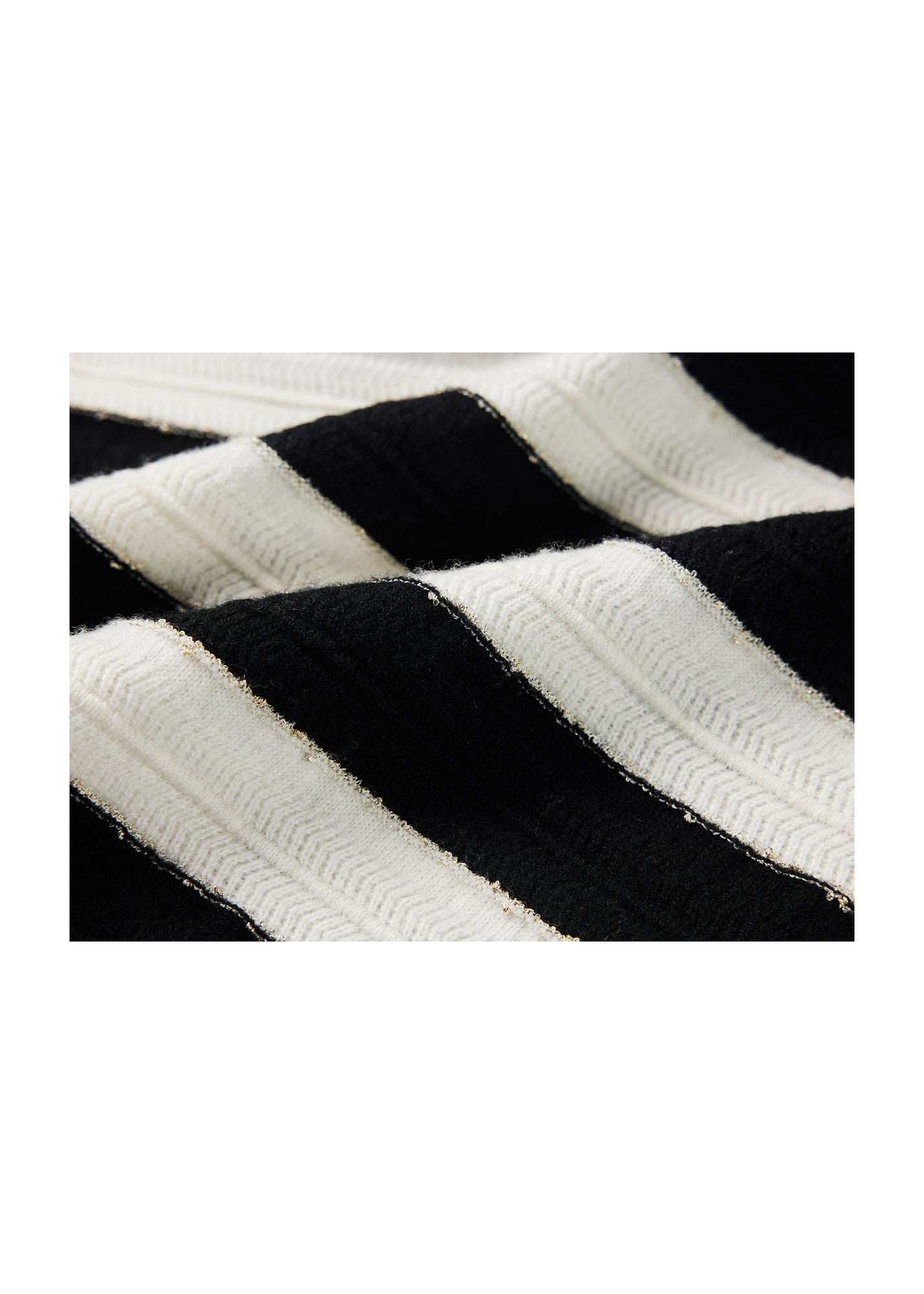 Striped Knitted Cardigan | Black