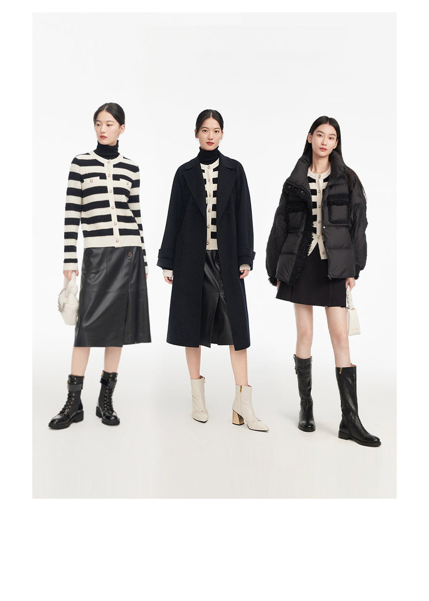 Striped Knitted Cardigan | Black