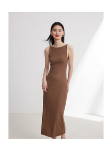 Suspenders Dress | Camel