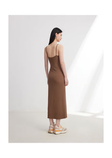 Suspenders Dress | Camel