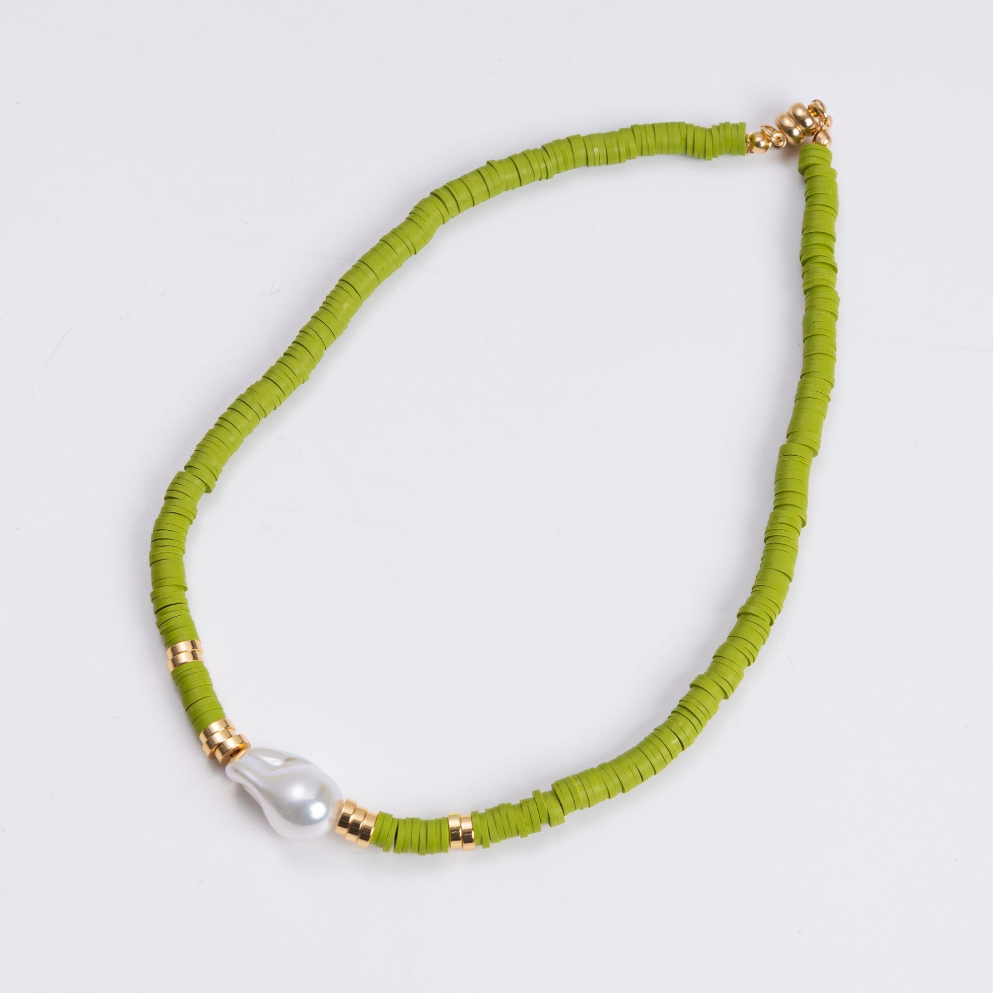 Seville Pearl Necklace | Faux Pearl | Green