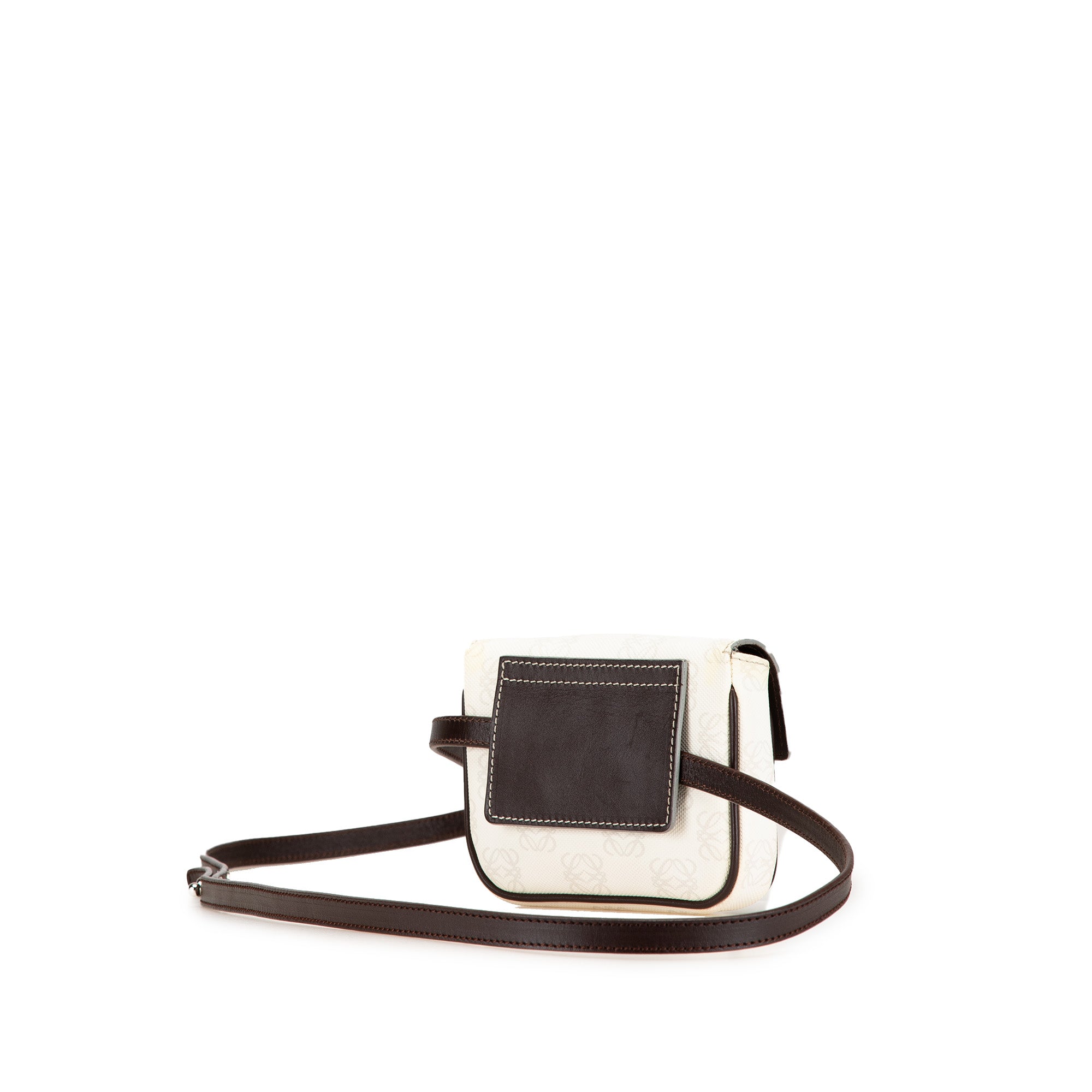 LOEWE | Pre-Owned Anagram Canvas Belt Bag | White