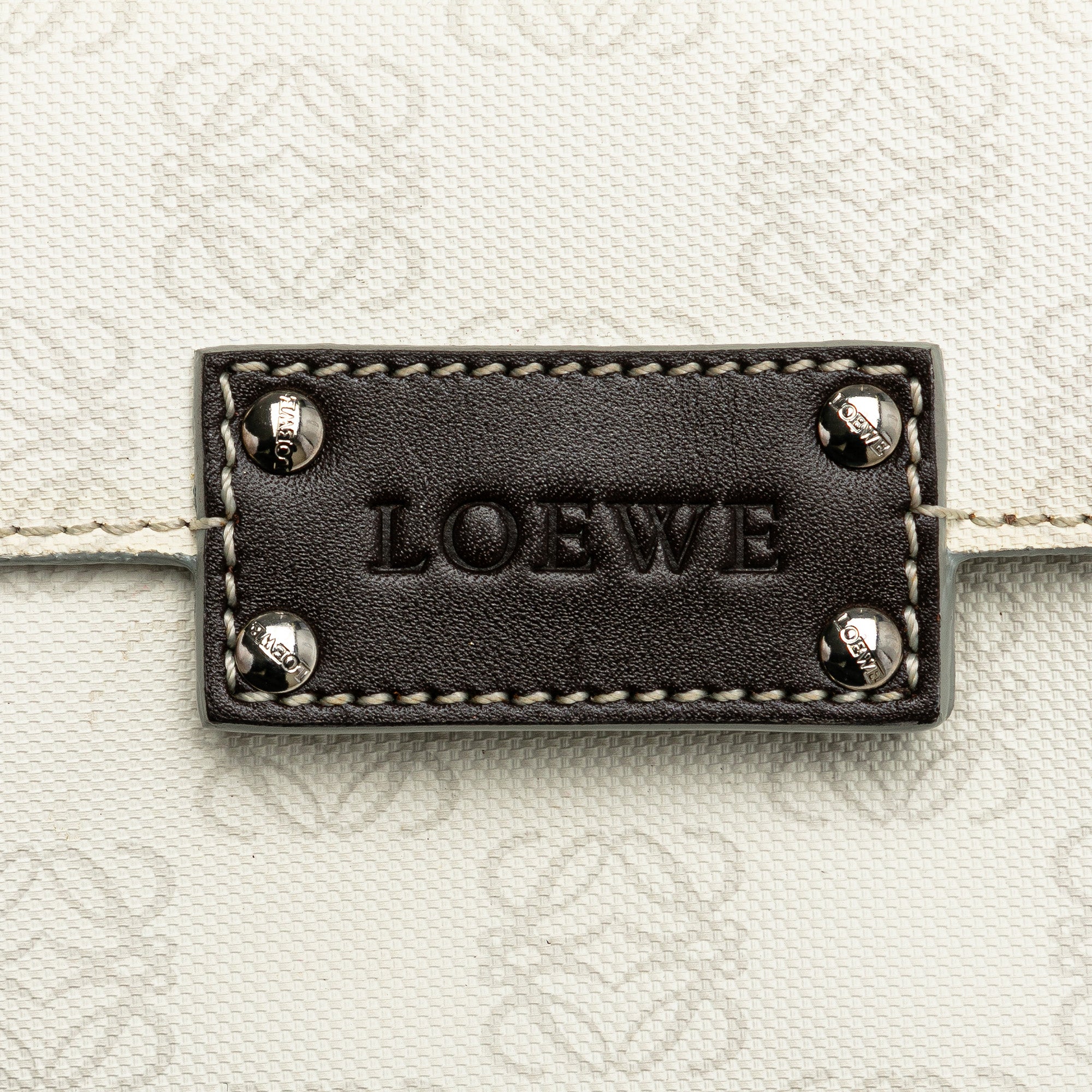 LOEWE | Pre-Owned Anagram Canvas Belt Bag | White