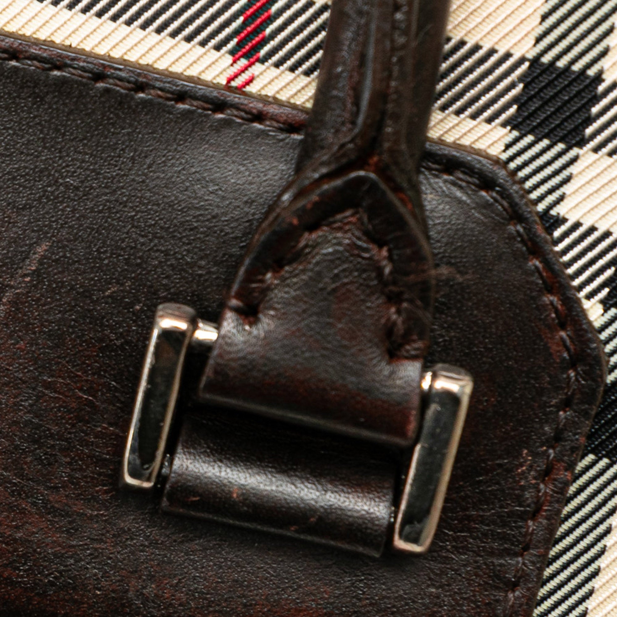 Burberry | Pre-Owned House Check Canvas Handbag | Brown