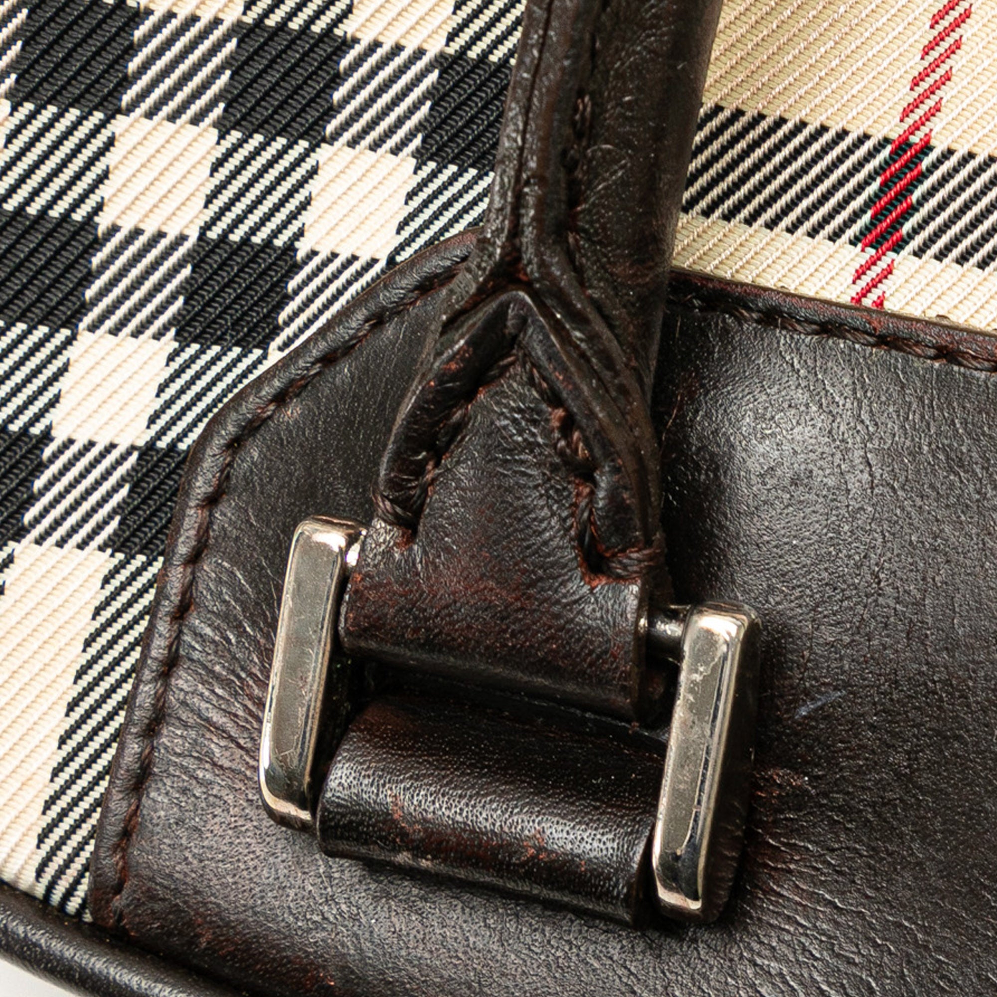 Burberry | Pre-Owned House Check Canvas Handbag | Brown
