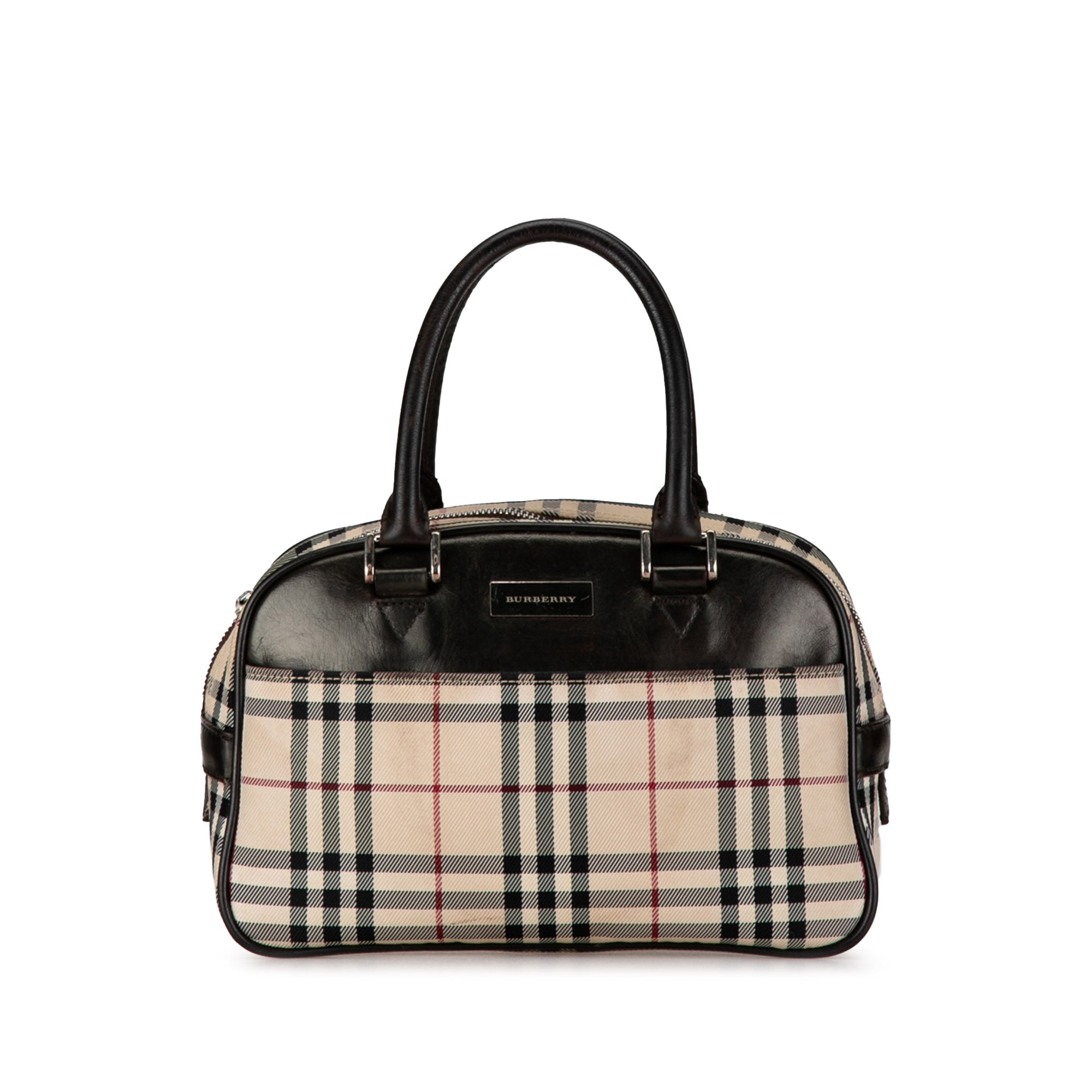 Burberry | Pre-Owned House Check Canvas Handbag | Brown