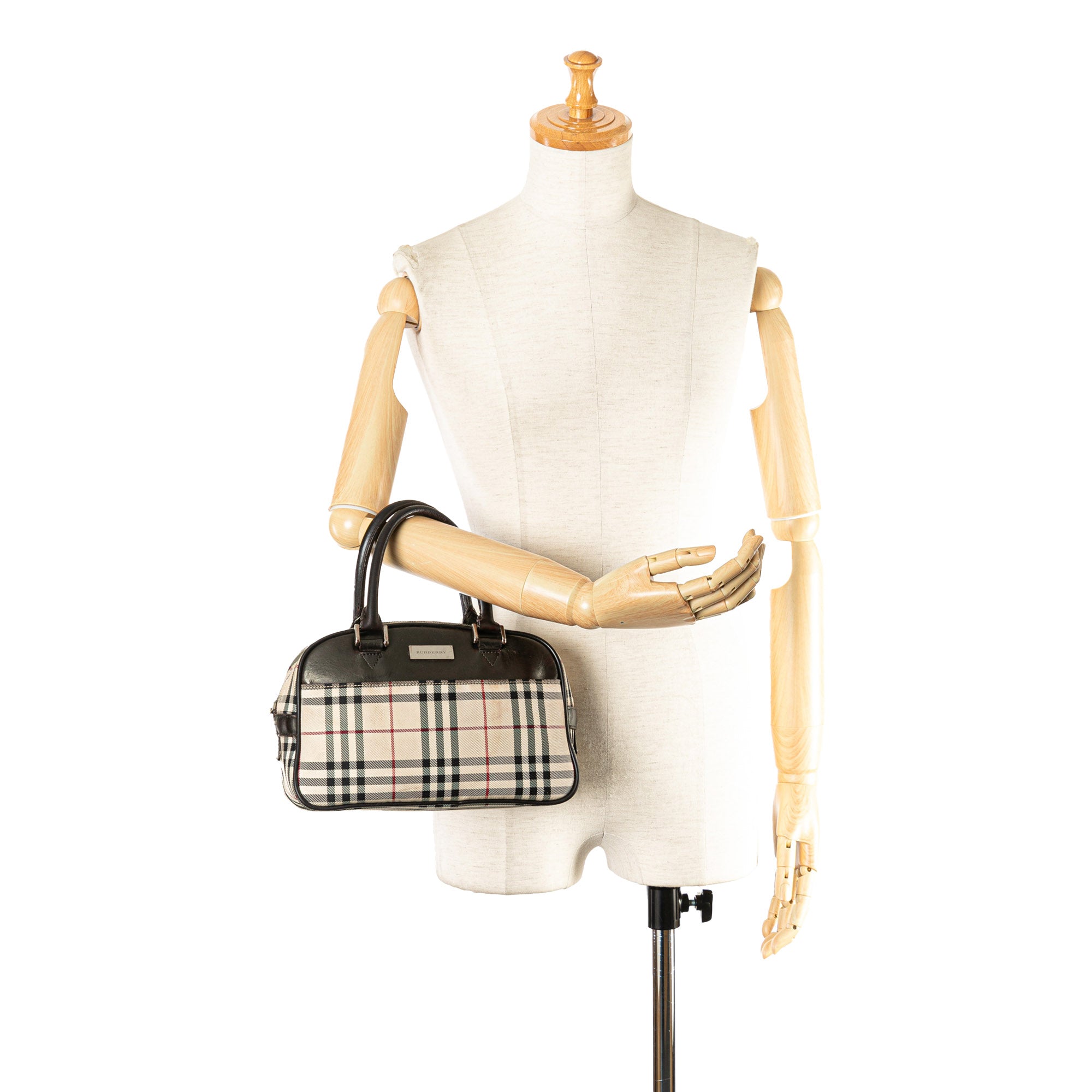 Burberry | Pre-Owned House Check Canvas Handbag | Brown