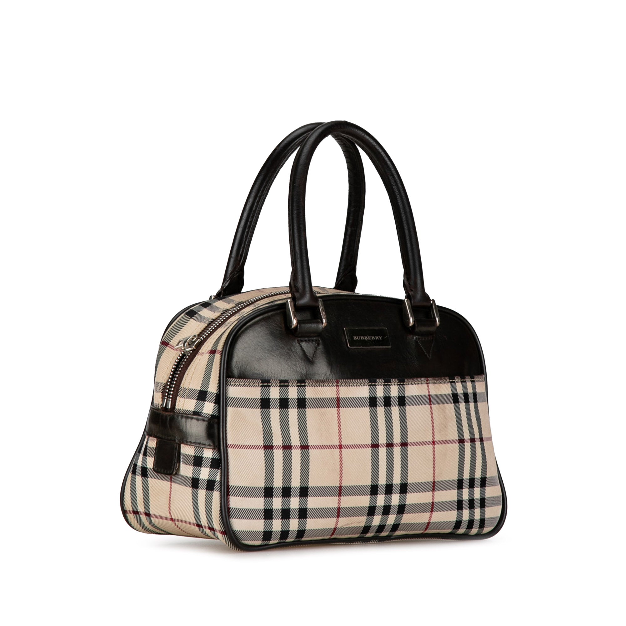 Burberry | Pre-Owned House Check Canvas Handbag | Brown