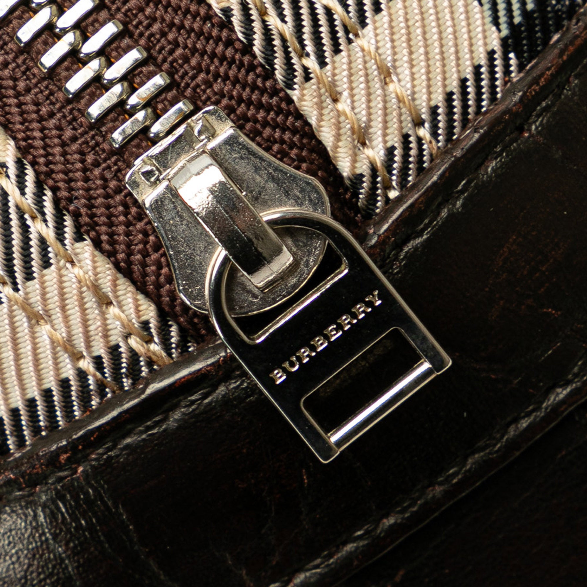 Burberry | Pre-Owned House Check Canvas Handbag | Brown