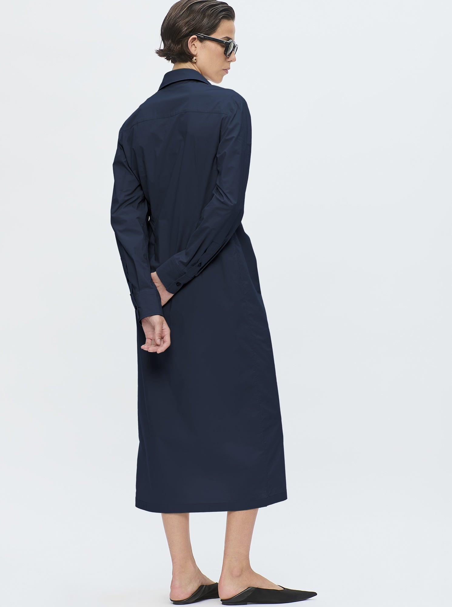Tangiers Long Shirt Dress | Navy