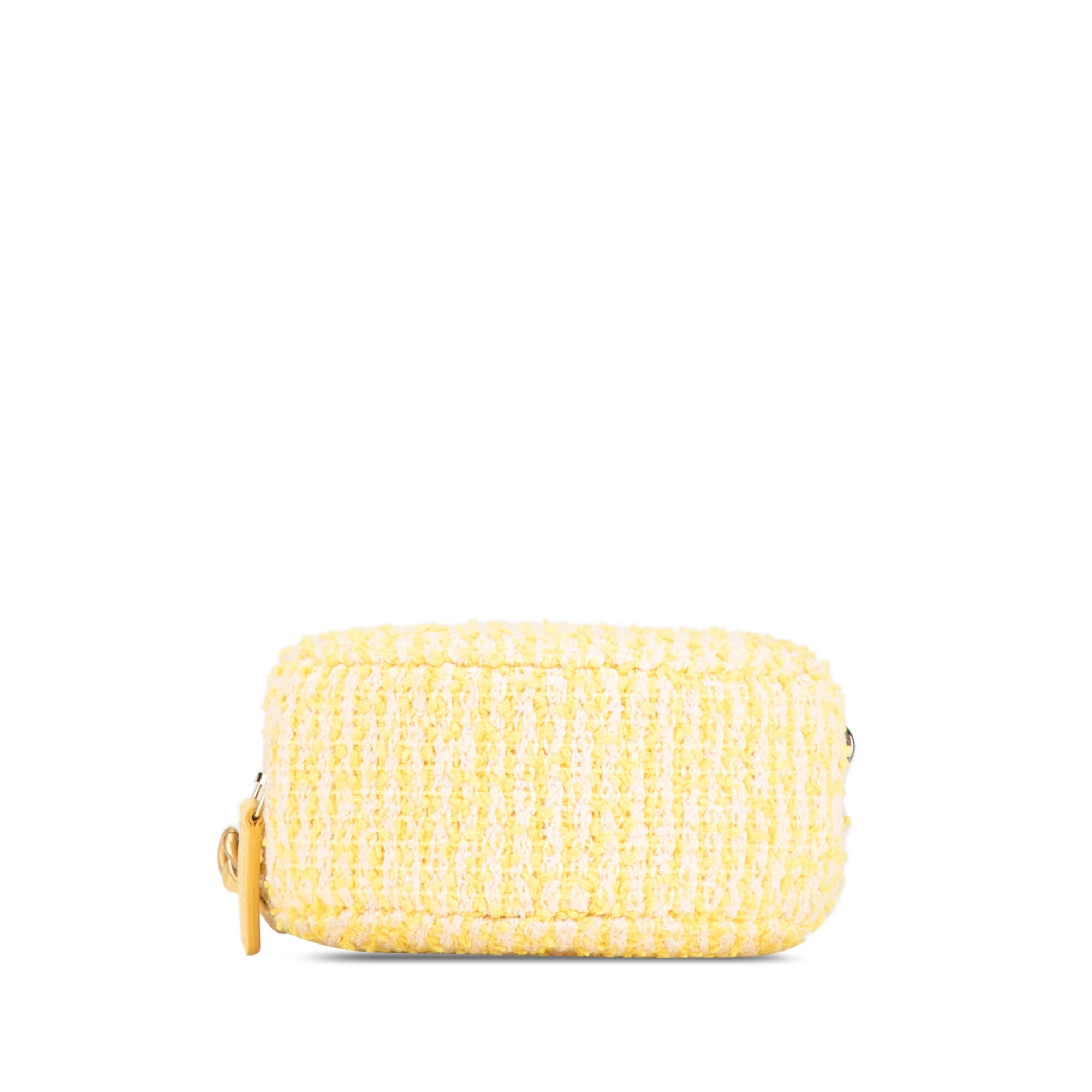 Chanel | Pre-Owned Tweed 19 Round Clutch with Chain | Yellow