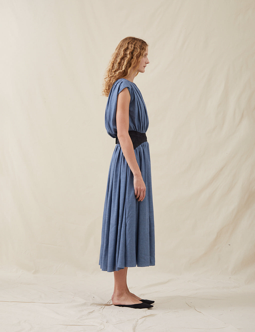Womens | The Soft Gathered Dress | Chambray