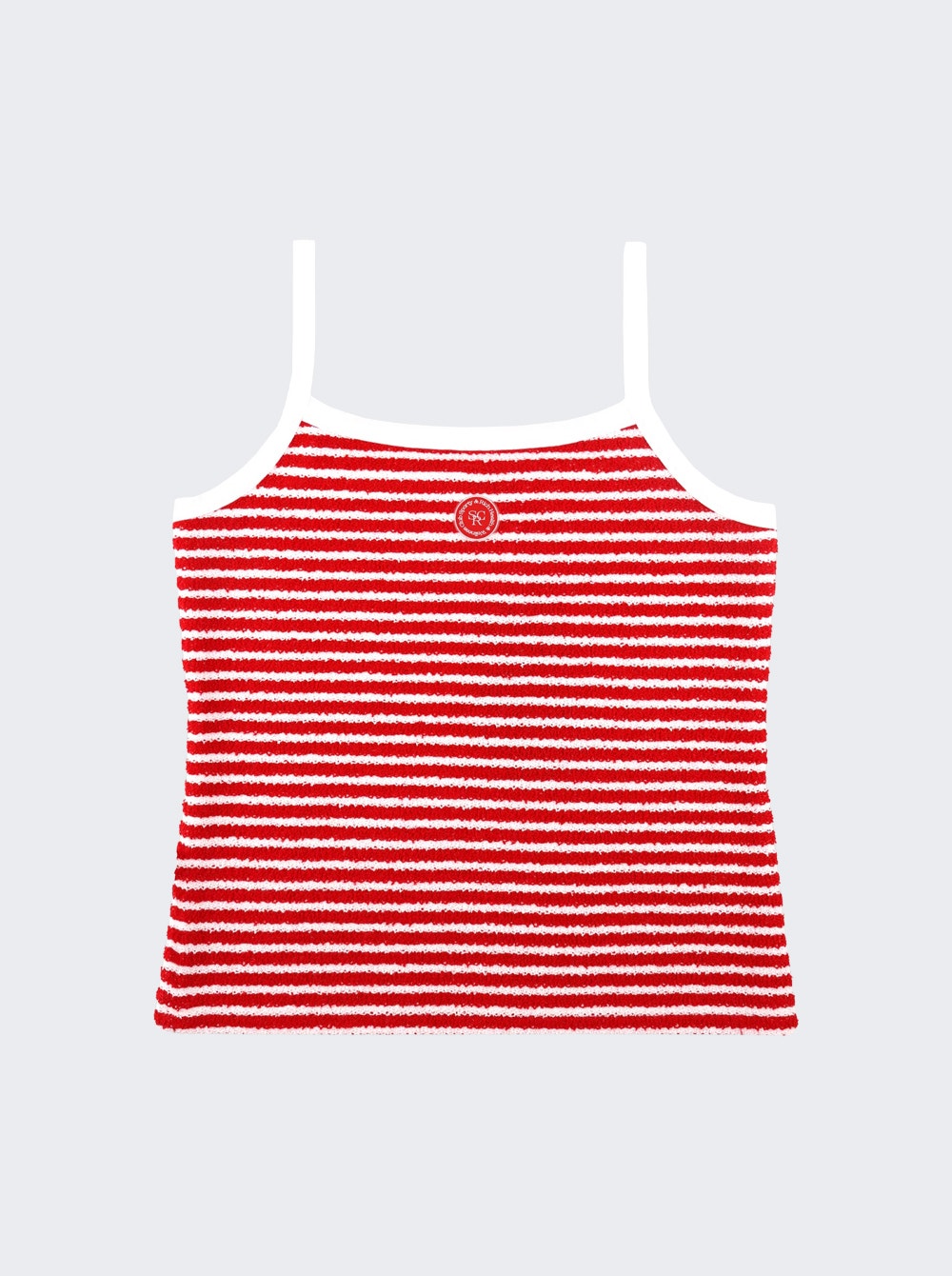 Women | Sporty & Rich | Serif Logo Striped Terry Tank Fire Stripes | Red
