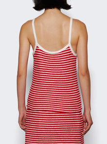 Women | Sporty & Rich | Serif Logo Striped Terry Tank Fire Stripes | Red