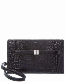 TOTEME | Womens | Croc-Embossed Leather Crossbody - II | Black