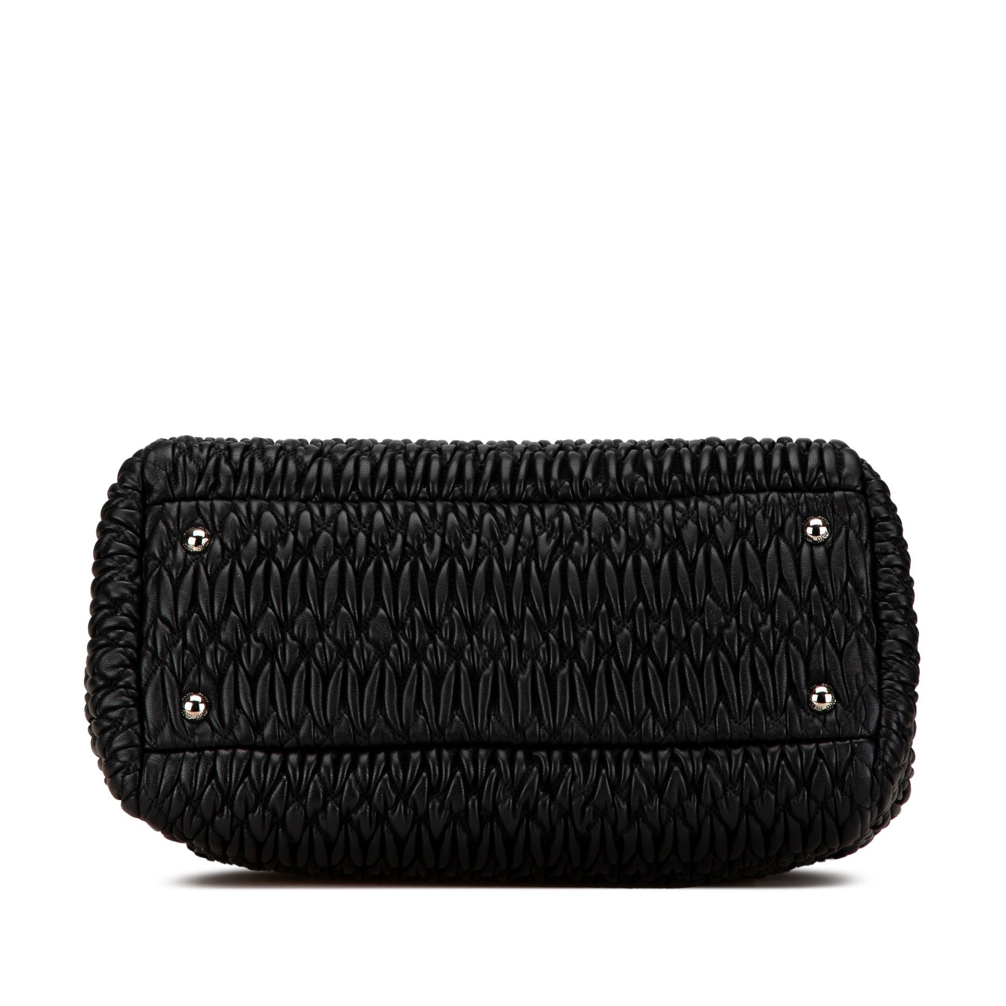 Miu Miu | Pre-Owned Matelasse Nappa Crystal Satchel | Black