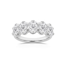 3.00 CT Oval Lab-Grown Diamond | Five Stone Anniversary Wedding Band Ring | 14K White Gold | G Color | VS Clarity