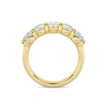 3.00 CT Oval Lab-Grown Diamond | Five Stone Anniversary Wedding Band Ring | 14K Yellow Gold | G Color | VS Clarity