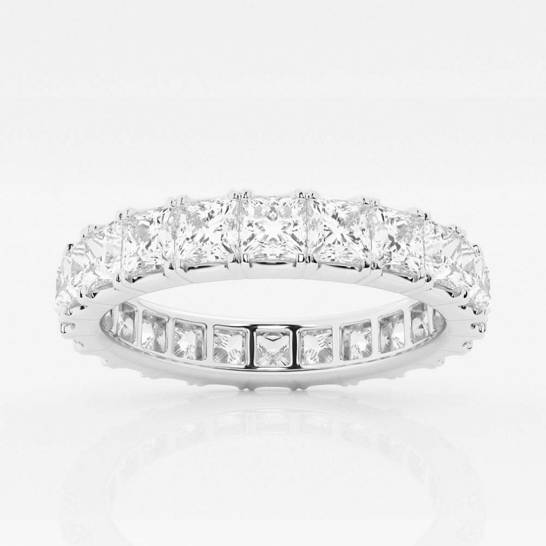 3.00 CT Princess Natural Diamond | Eternity Ring | 14K White Gold | I Color | I1 Clarity