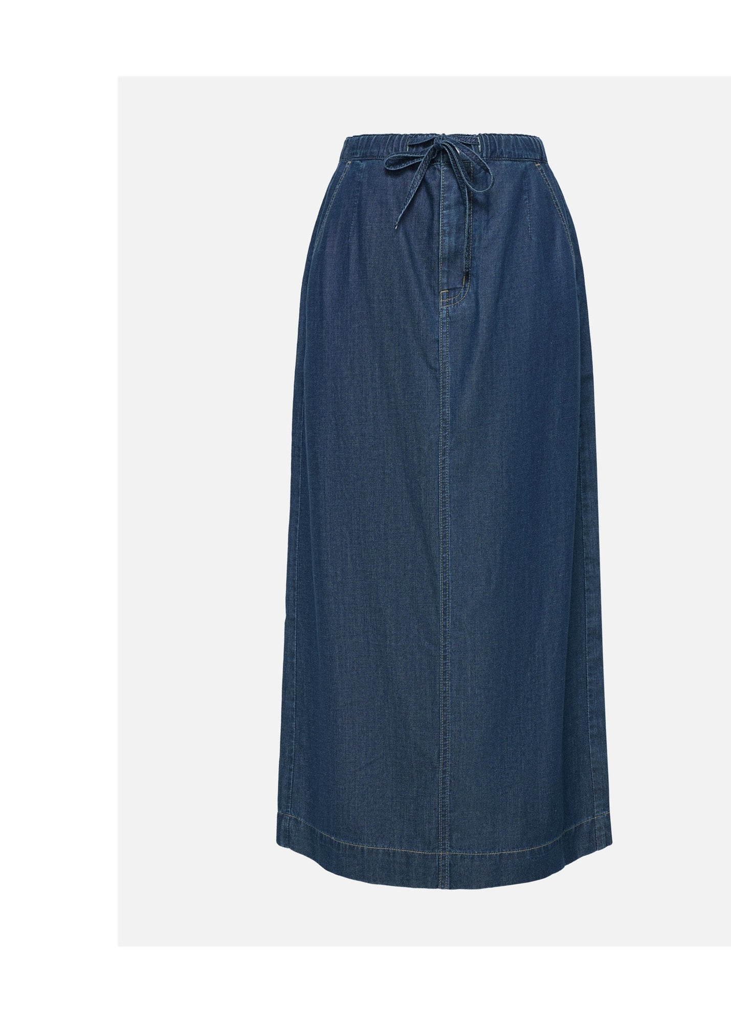 Tencel-Cotton Denim Skirt | Navy