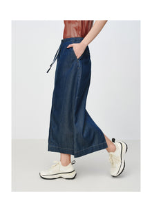 Tencel-Cotton Denim Skirt | Navy
