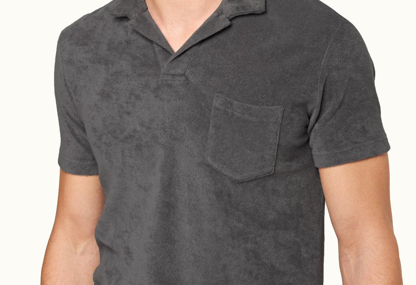 Terry Towelling Towelling Polo Shirt | Granite