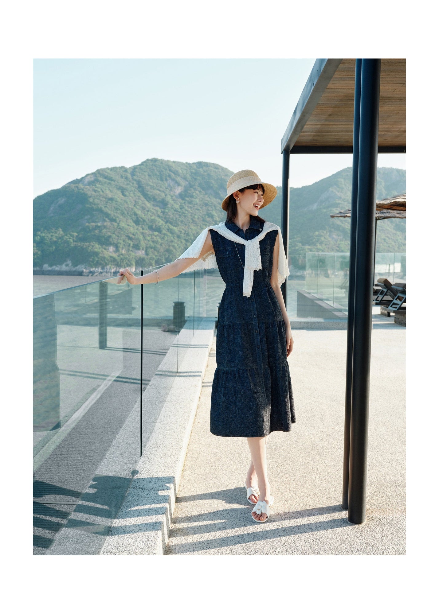 Textured Dress | Navy