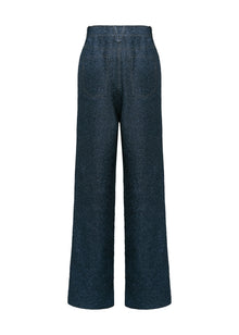 Textured Straight Pants | Navy