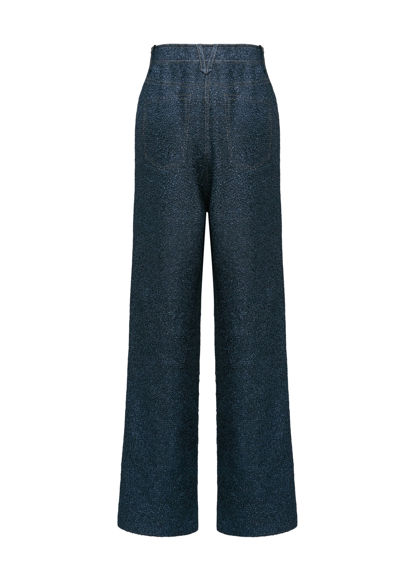Textured Straight Pants | Navy