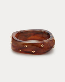 The Ibiza Lucite Cuff | Tortoise | Red Rhinestones