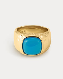 The Valencia Statement Ring | Gold | Blue Natural Stone