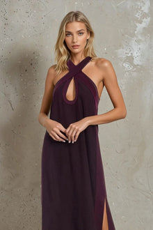 ONE33 SOCIAL | The Liana Plum Halter Gown | Purple