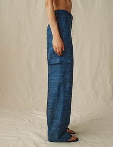 Womens | The Cargo Pants in Linen Slub | Indigo